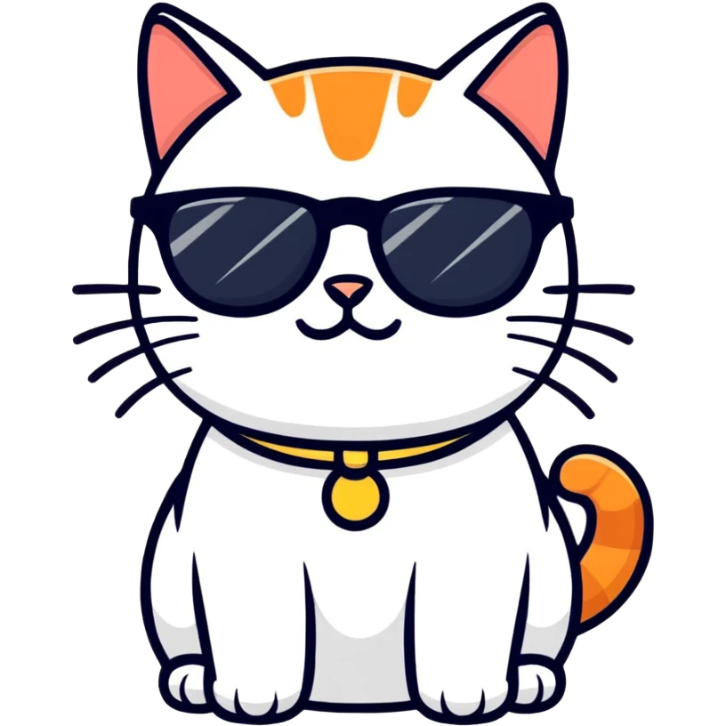 Cat with sunglasses emoji
