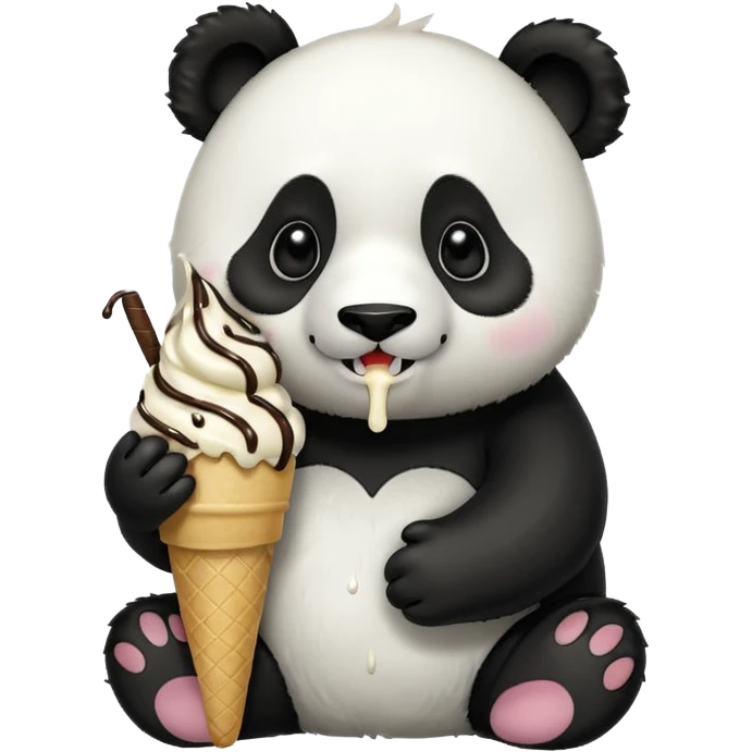 Panda eating ice cream emoji