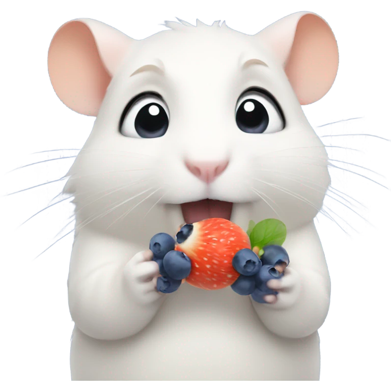 Hamster eating blueberries emoji