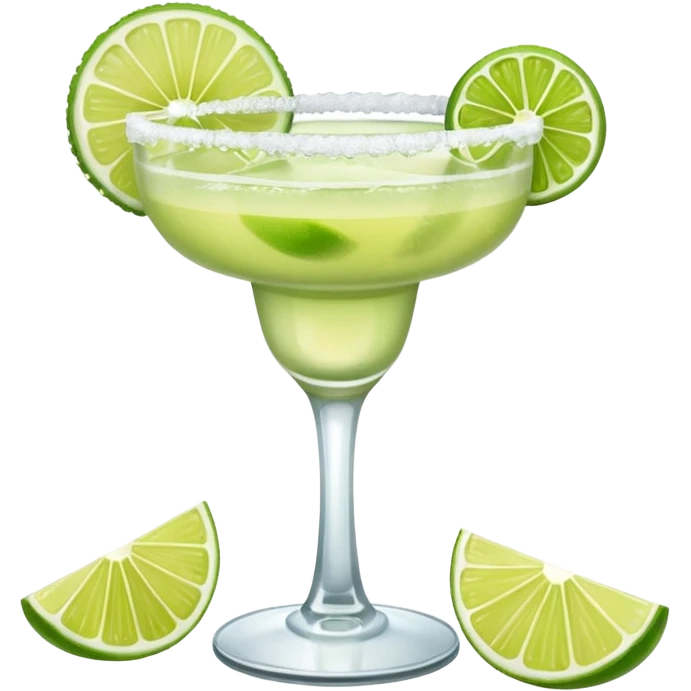 Margarita – glass with salted rim, lime wedge, ice emoji