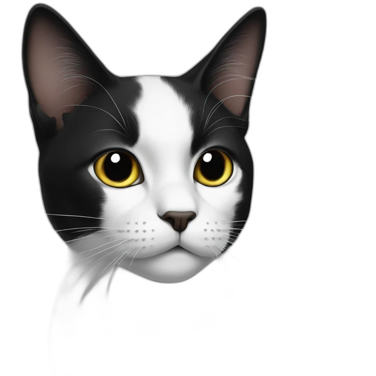 black and white cat emoji