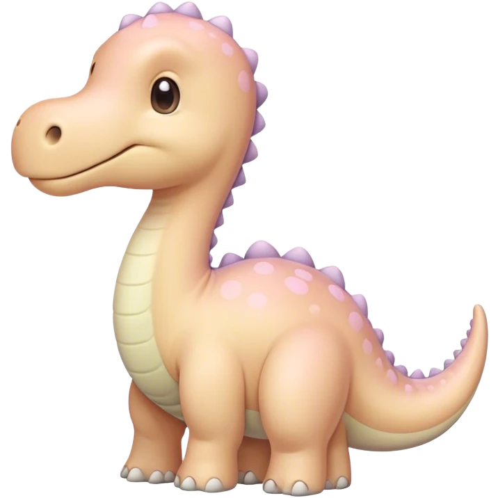 A cute, kawaii style pastel ￼brontosaurus emoji