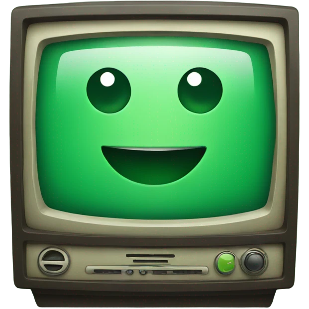 Green tv smiling emoji