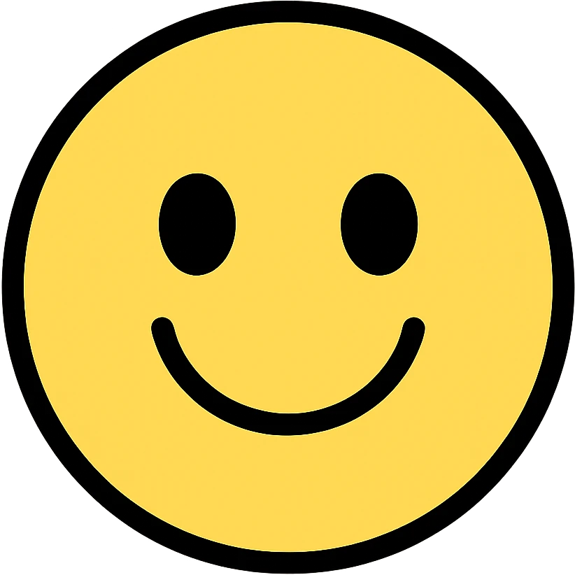 cheerful face expressing happiness, color outline icon style emoji