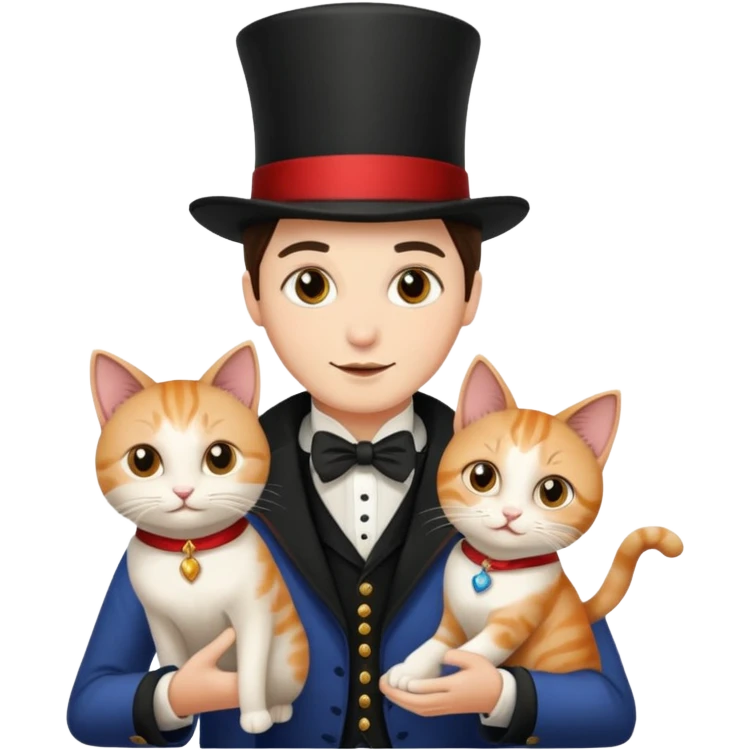 magician couple and their pet cat emoji