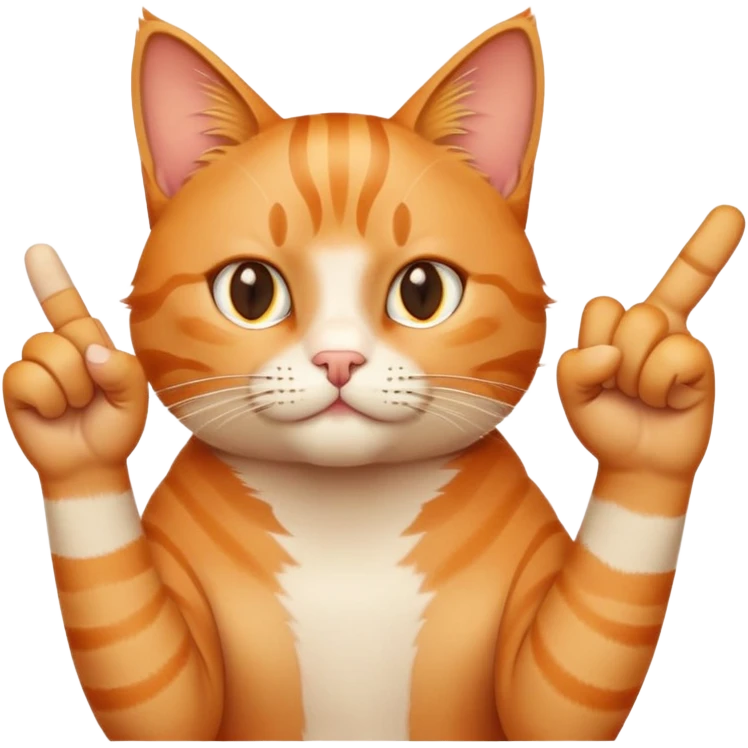 cat holding up middle finger  emoji