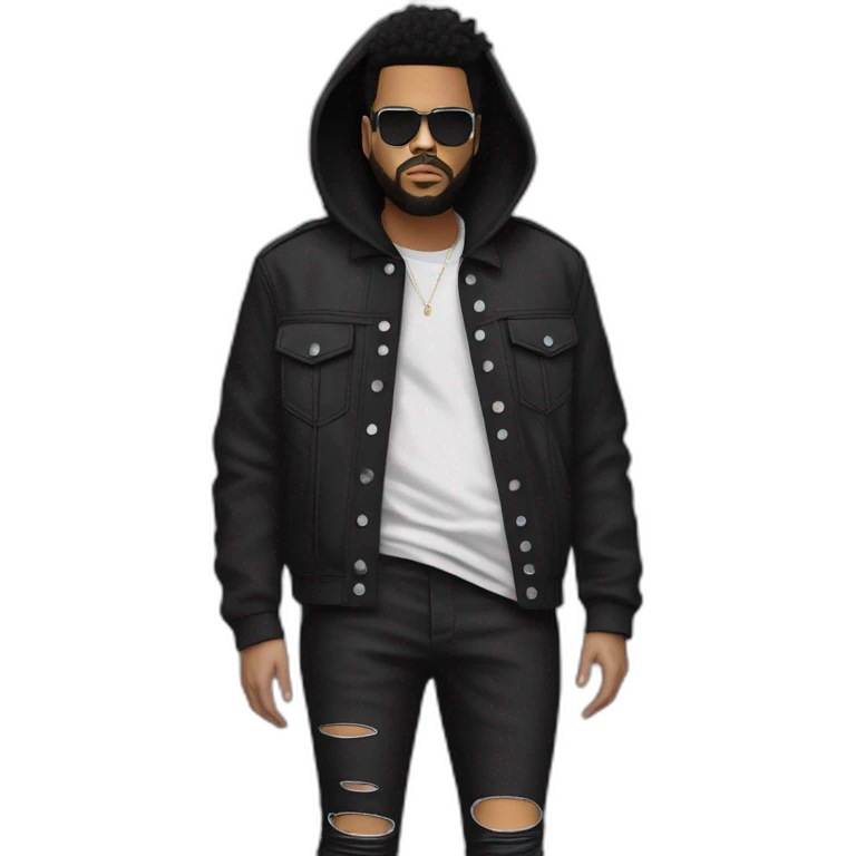 the weeknd concert outfit in leg 2 emoji