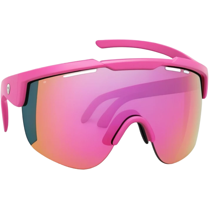 sporty pink shield visor sunglasses with chunky oversized frame, athletic design, sturdy thick appearance, one-piece lens emoji