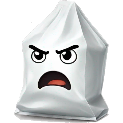 salt packet with a angry expression emoji