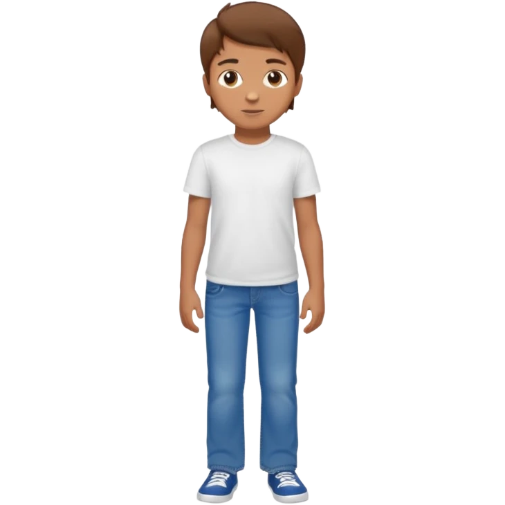 Make in Apple style a boy with brown hair stay in latoo emoji