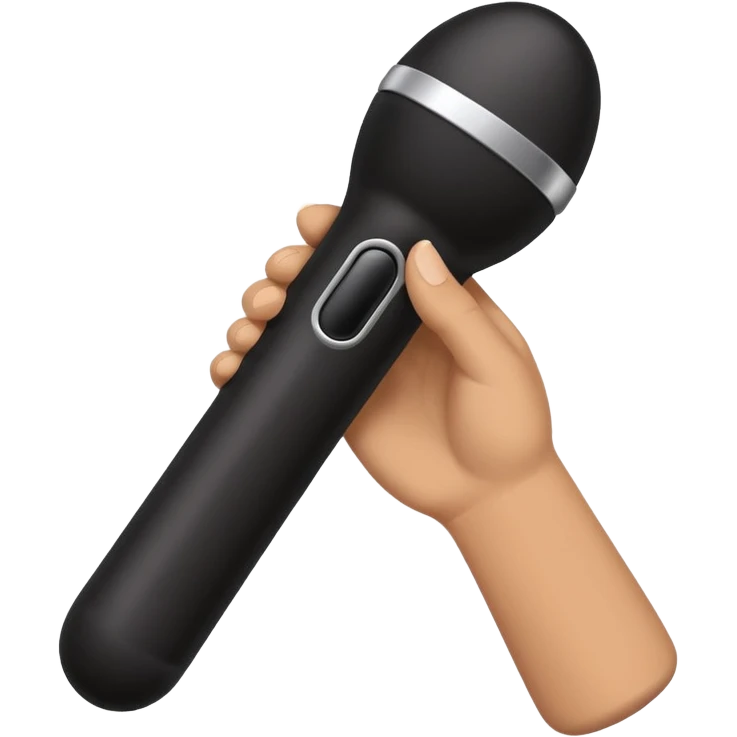a hand holding a black vibrator emoji