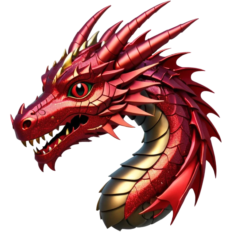 red glitter cyberpunk dragon emoji
