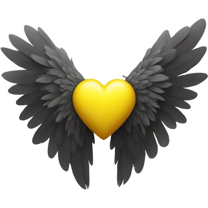 Yellow heart with wings emoji