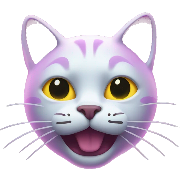 Neon sign of a cat emoji