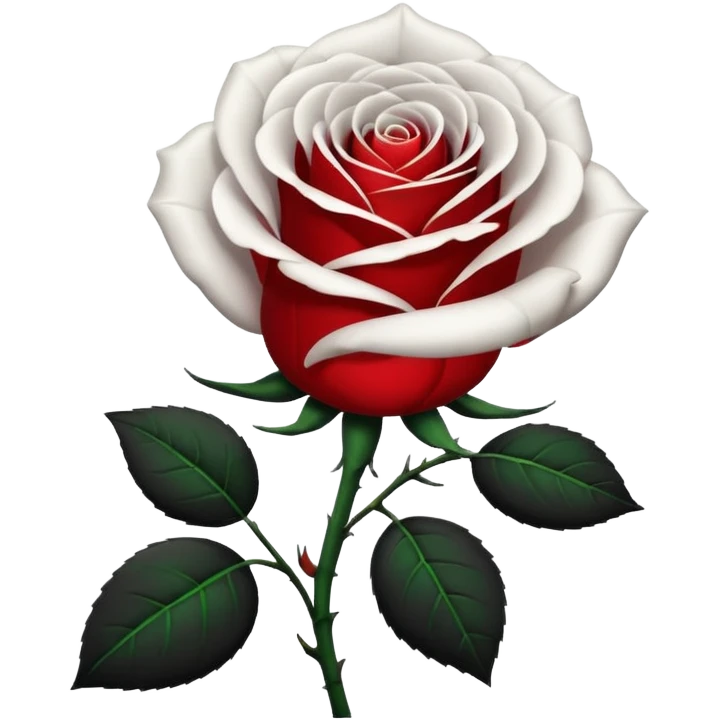 Black and white rose combine with stem emoji