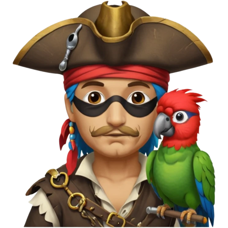 pirate and parrot emoji