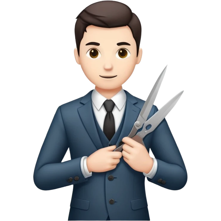 Tailor cutting a suit - white Skin emoji
