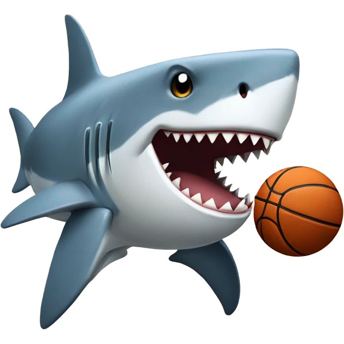 Shark playing basketball emoji