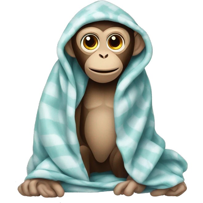 monkey wrapped in blanket ￼ emoji