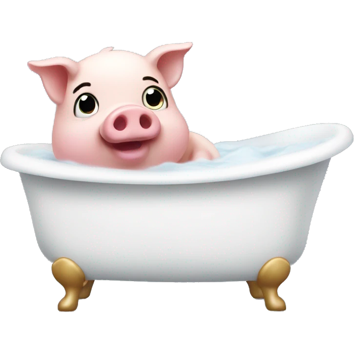 Cute little piggy in the bathtub emoji