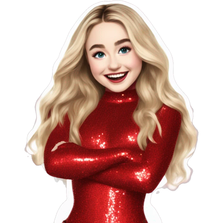 Sabrina carpenter performing taste, in the shiny sparkly red bodysuit, smiling cheekily,  emoji