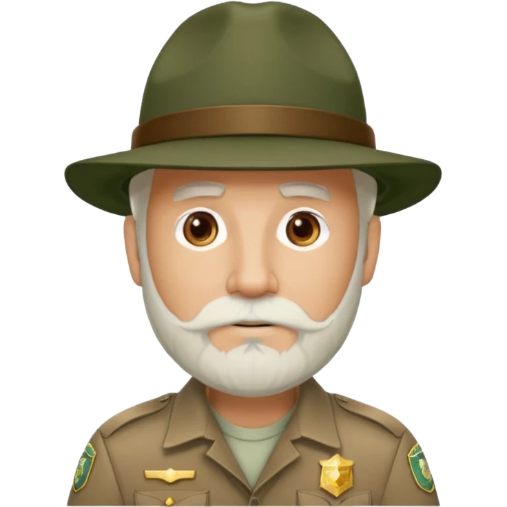 Male Park Ranger with white beard  emoji