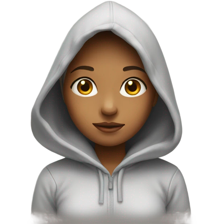 Girl wearing hoodie  emoji