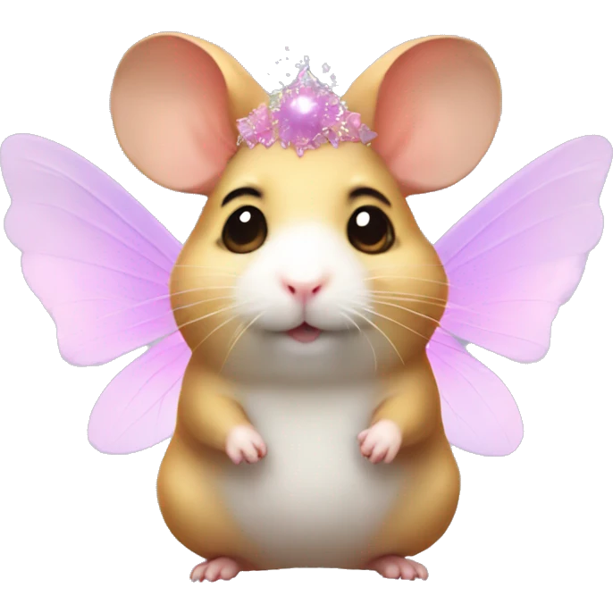 Cute Hamster wearing fairy wings and a tutu emoji