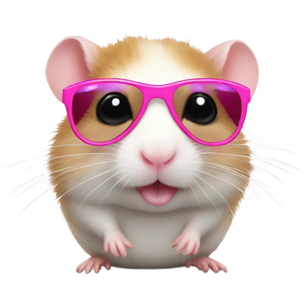 Hamster with pink sunglasses emoji