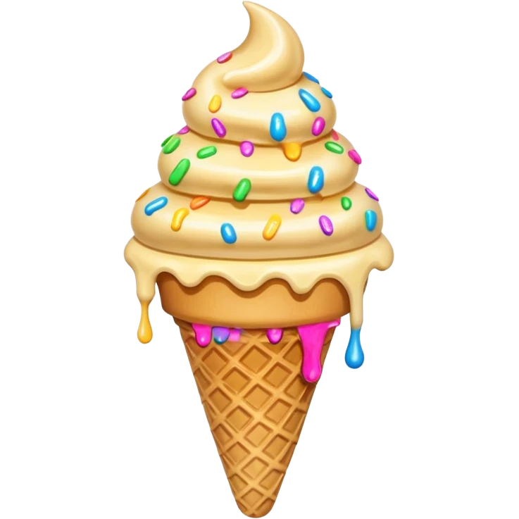 Ice Cream Cone melting emoji