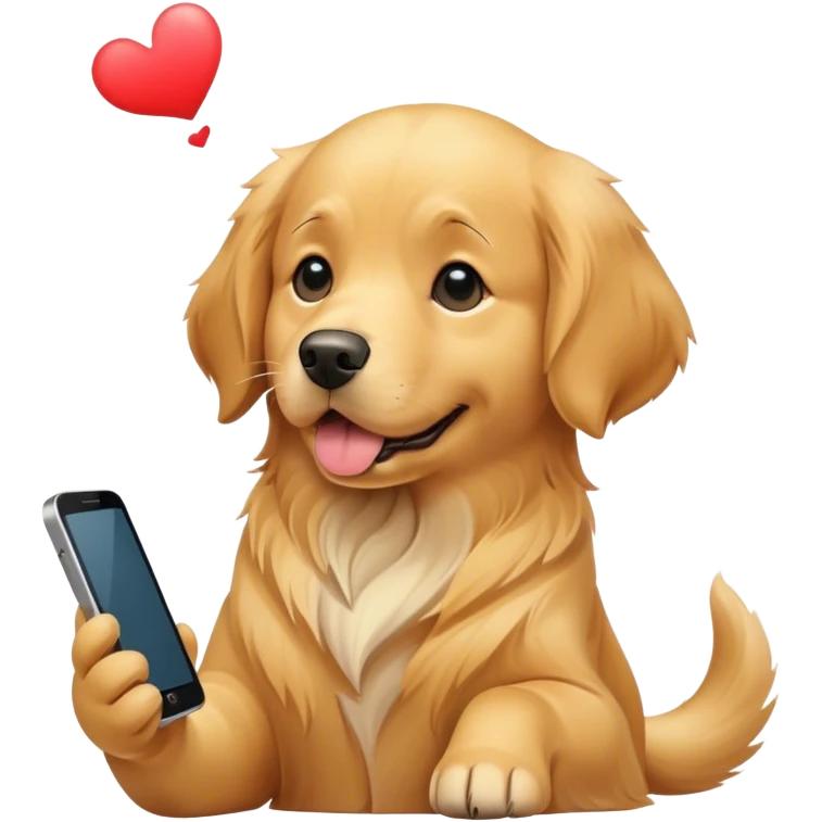 A dog with mobile phone  emoji