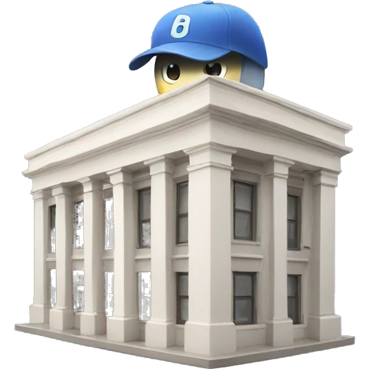 building with cap emoji