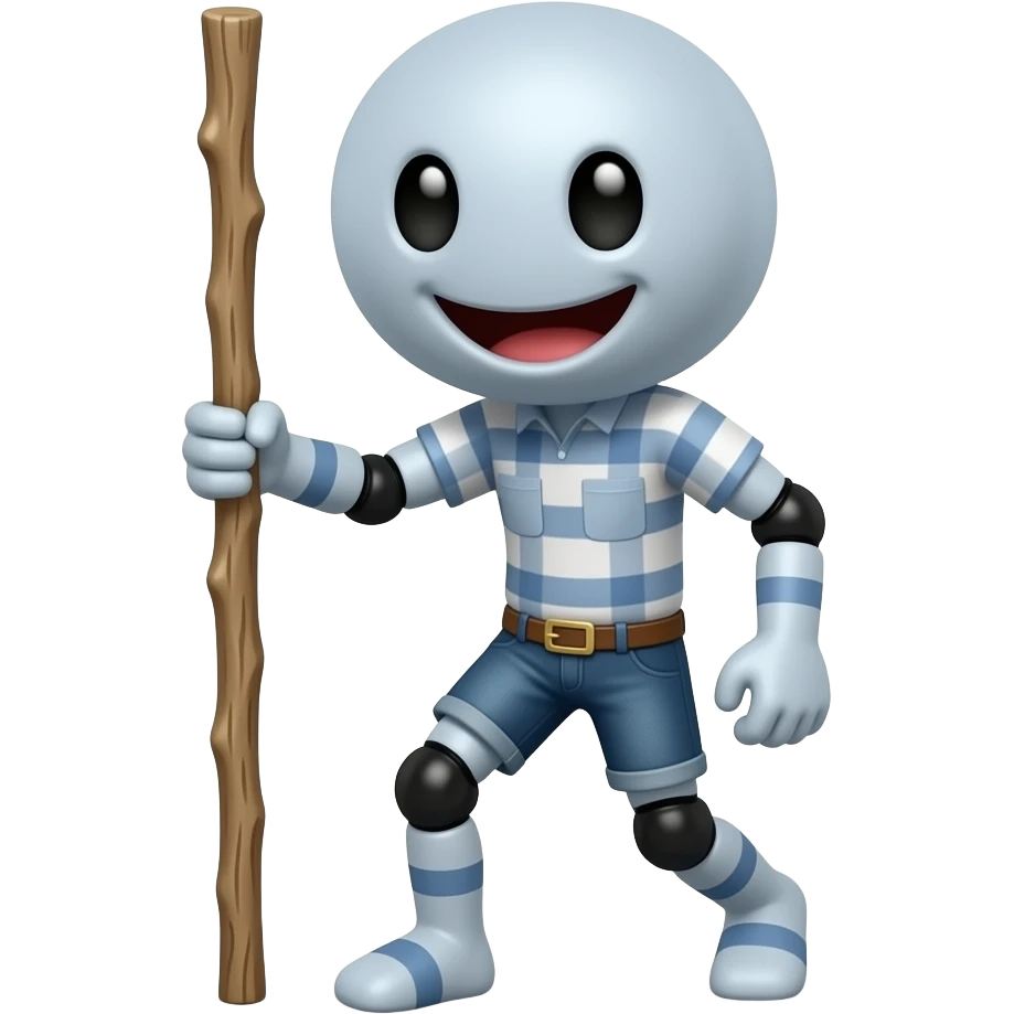 Stickman holding a stick emoji