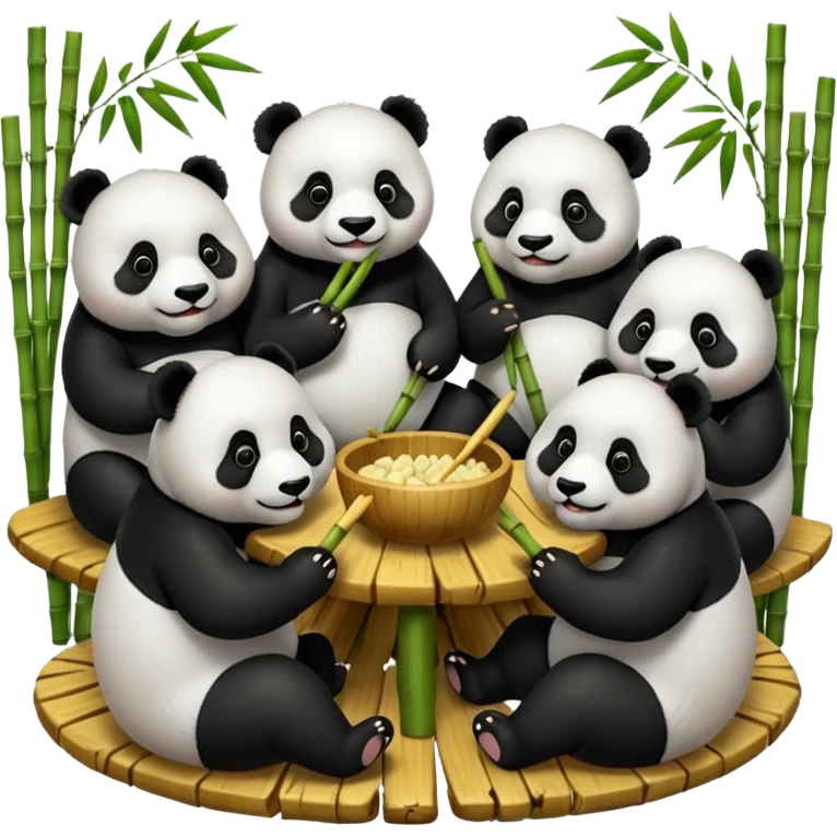 famille panda à table emoji