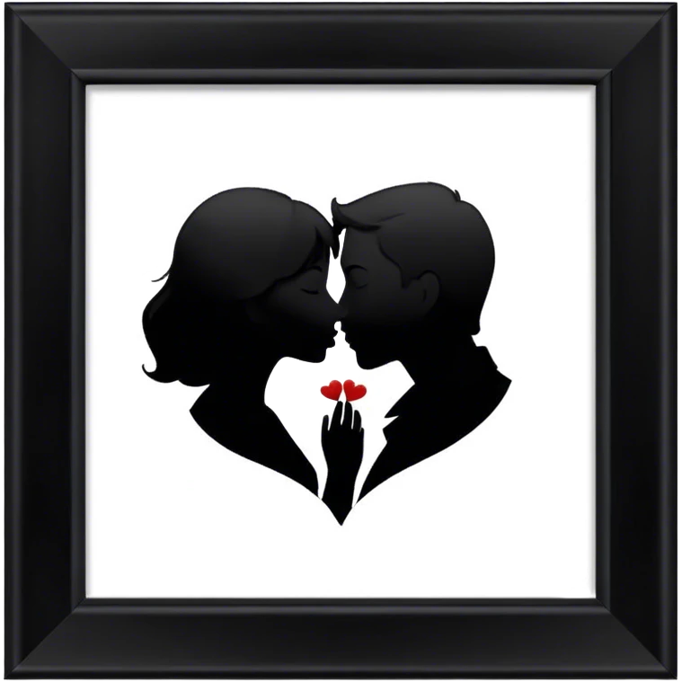 Netflix on a silhouette background of a couple kissing. emoji