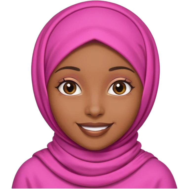 Brownskin black girl with pink hijab  emoji