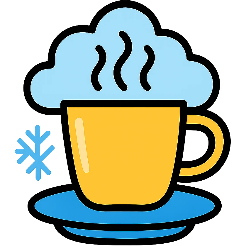 Hot steaming cup of coffee or tea in cold weather emoji