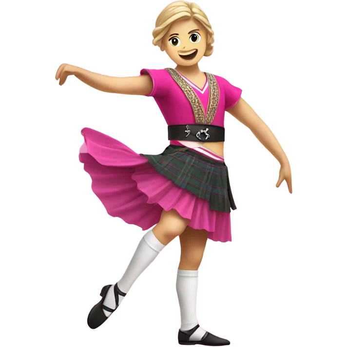 highland dancer in pink emoji