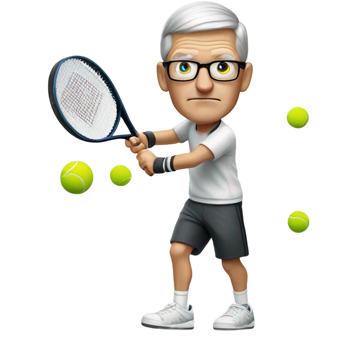 Tim Cook playing tennis emoji