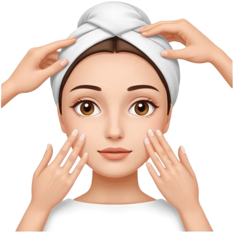 One per of Hands on another woman’s  face during facial treatment  emoji