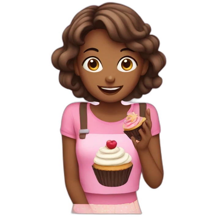 Girl with 2 cupcakes emoji