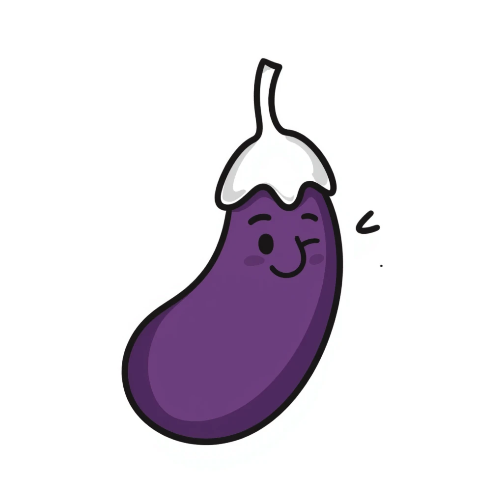 floating eggplant emoji