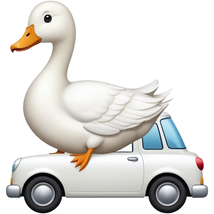 Car with a goose emoji