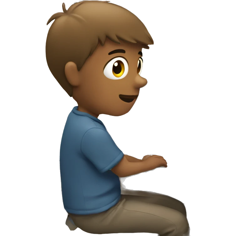 Boy watching laptop  emoji