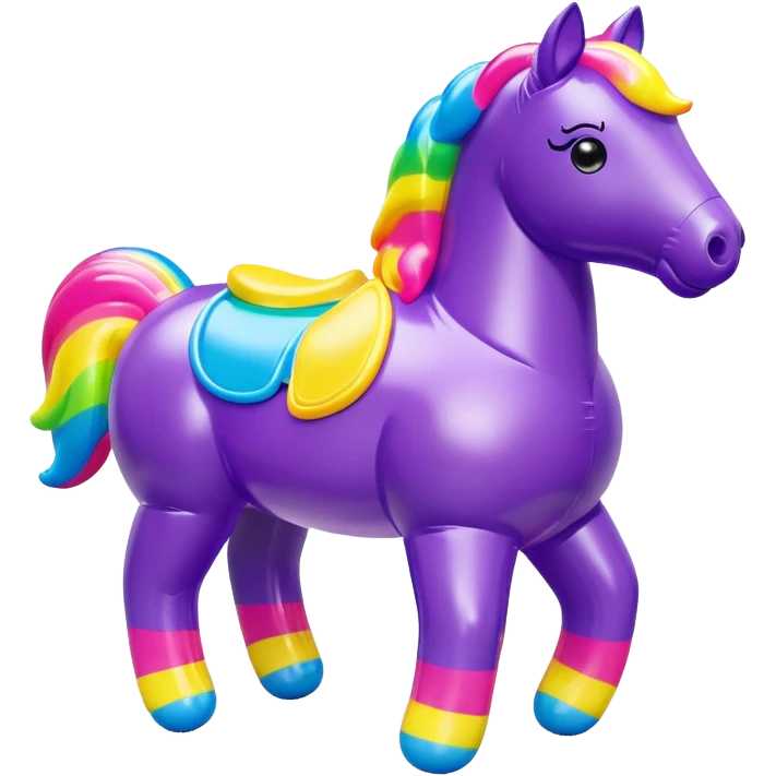  Lisa Frank style inflatable vinyl chubby horse toy figure  emoji