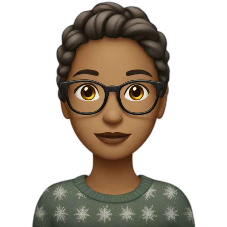 Girl, glasses, tall, Christmas, beautiful  emoji