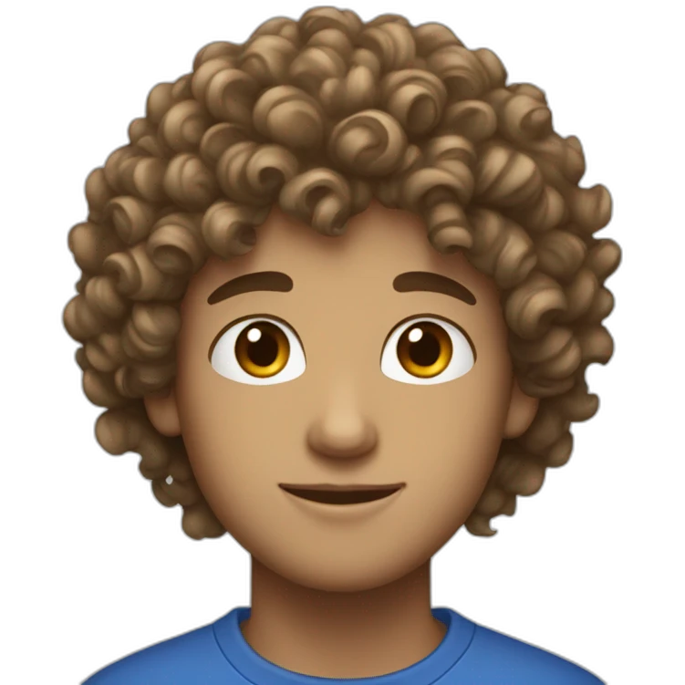 18 year old curly haired guy with blue eyes emoji