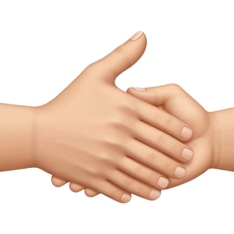 Apretón de manos emoji, solo manos, cinco dedos, sin brazos emoji