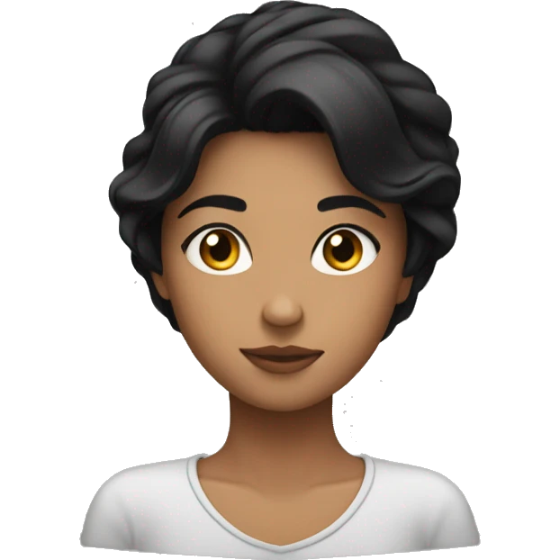 black haired beauty gazing emoji