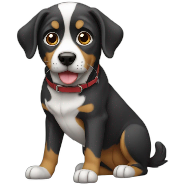Chat sur un chien emoji